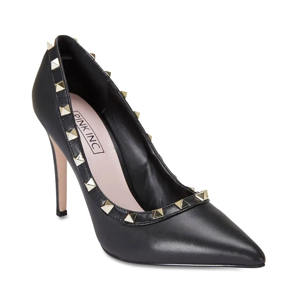 Sierra Heel in Black Leather