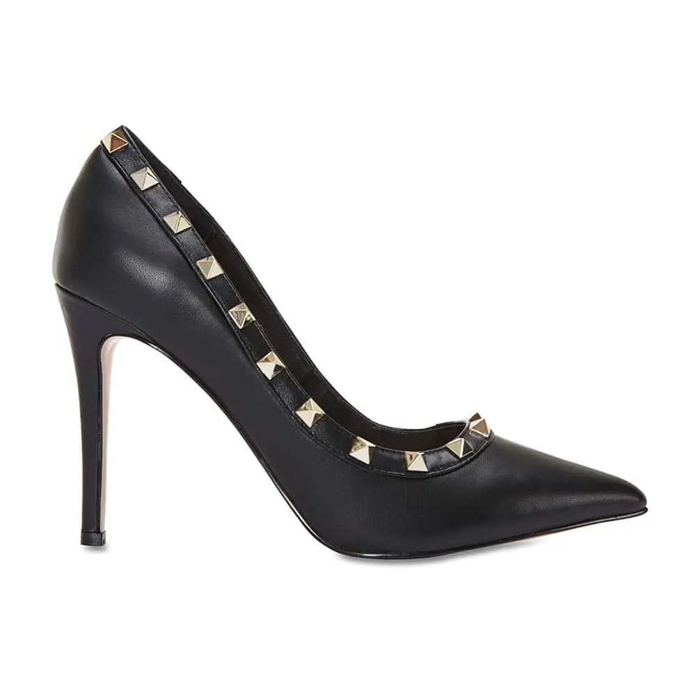 Sierra Heel in Black Leather
