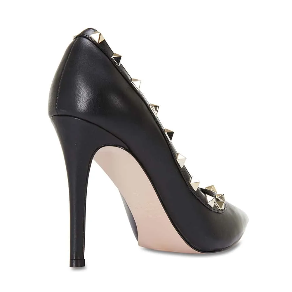 Sierra Heel in Black Leather