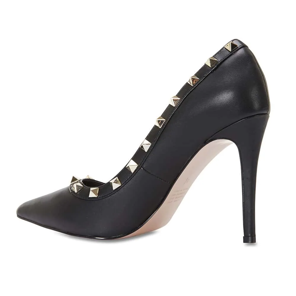 Sierra Heel in Black Leather