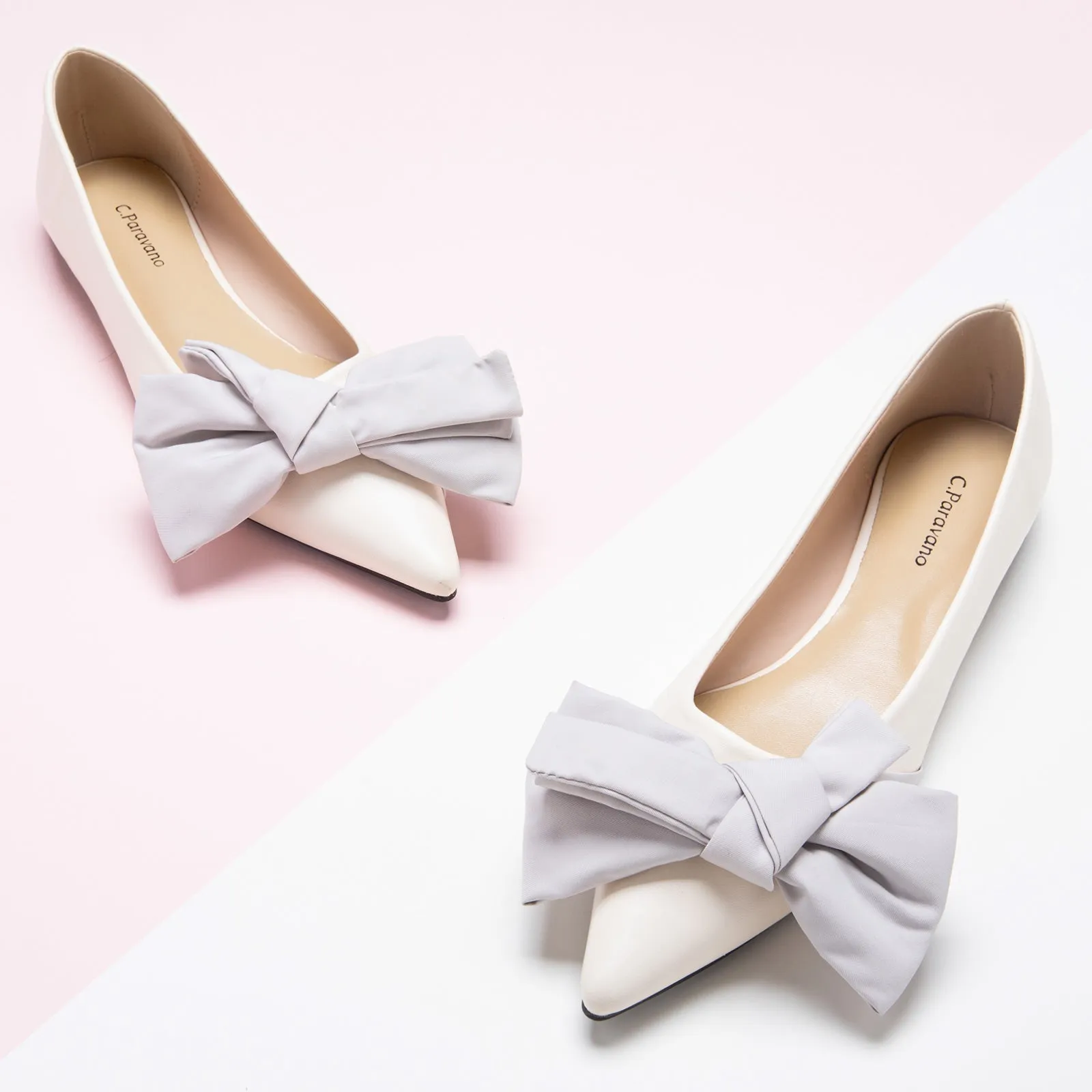 Slanting Bowknot Embellished Flats(SALE)