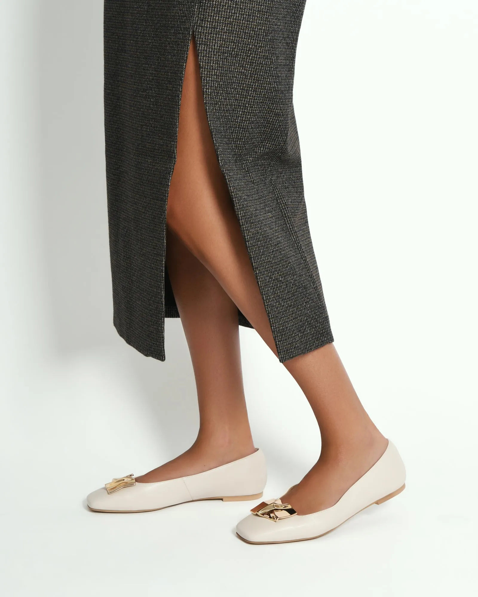 SONNY DRESS FLATS OFF WHITE LEATHER