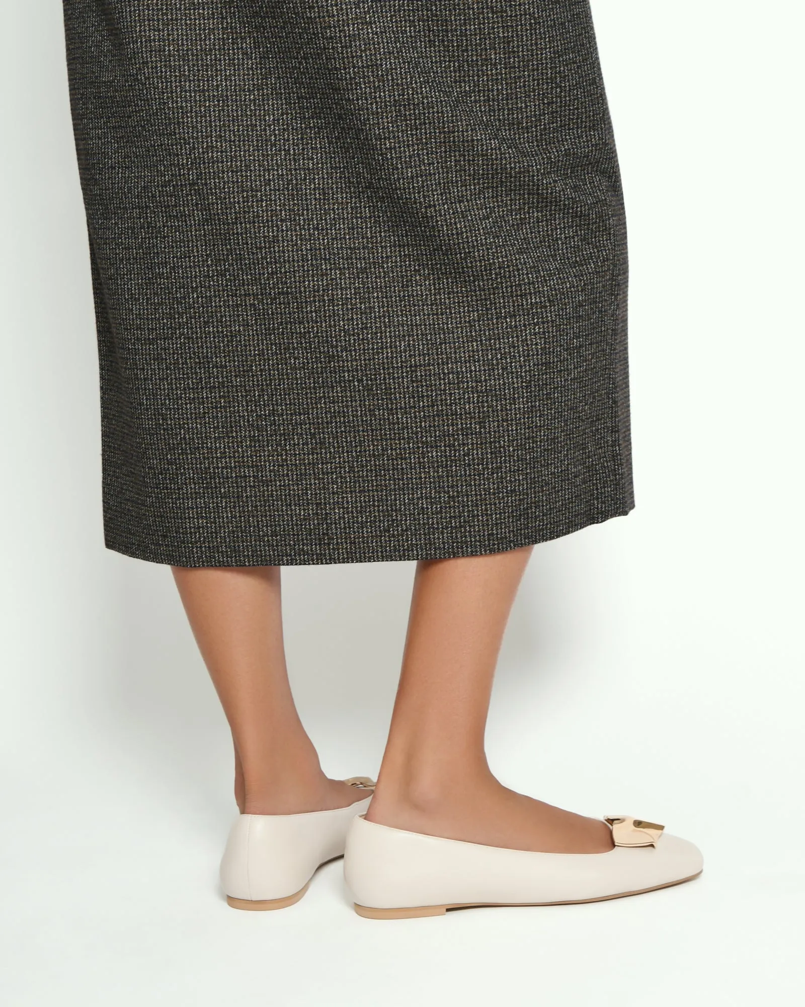 SONNY DRESS FLATS OFF WHITE LEATHER