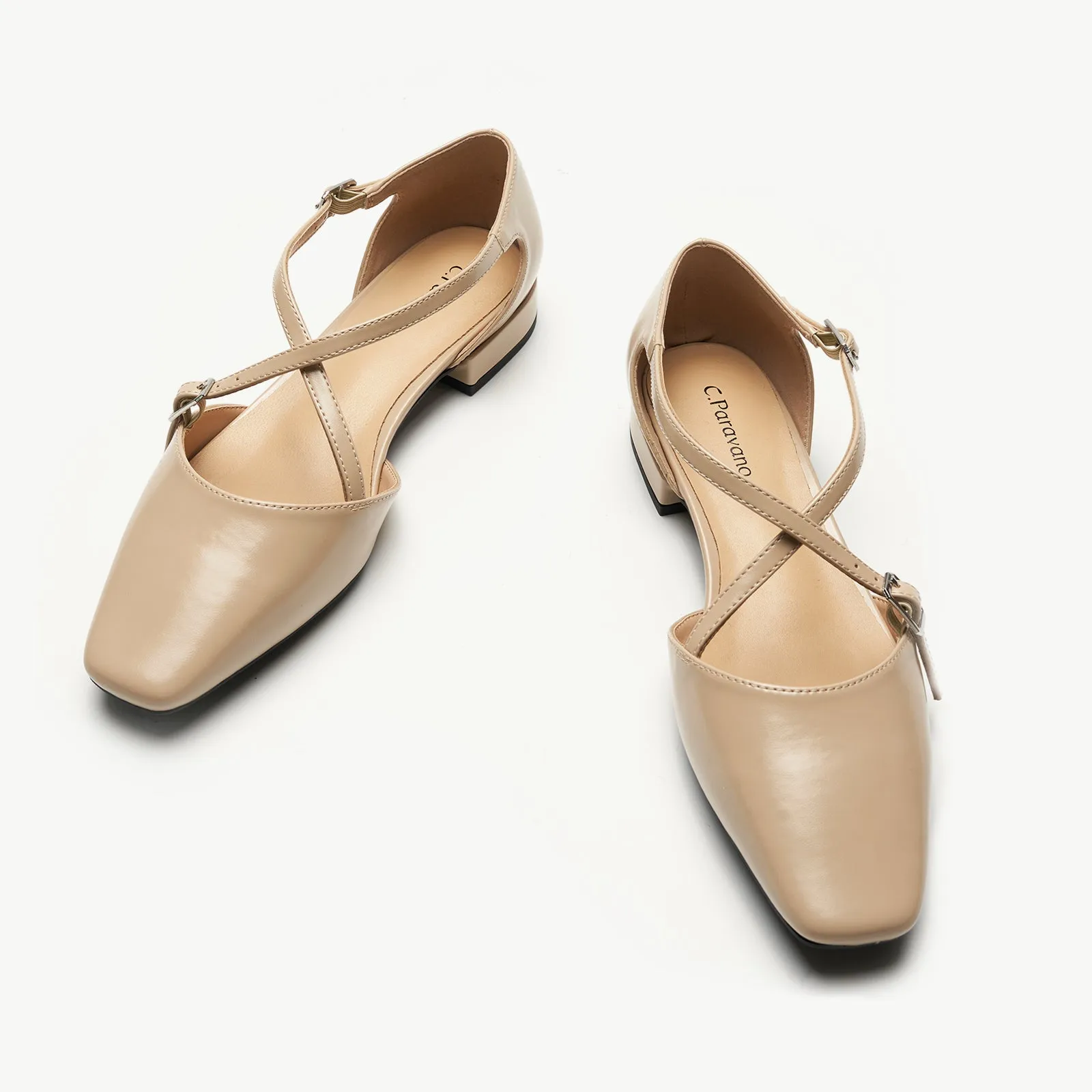 Square Toe Cross Strap SandalsAlyssa E