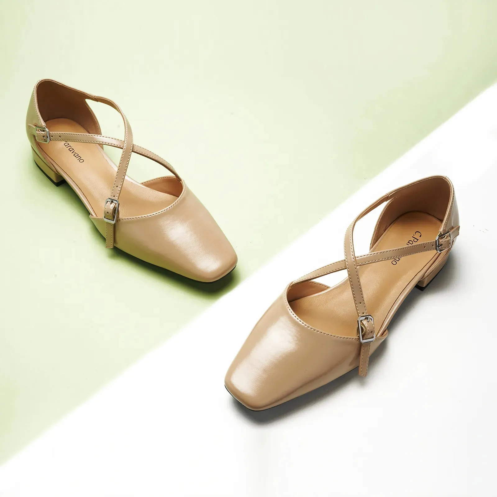 Square Toe Cross Strap SandalsAlyssa E