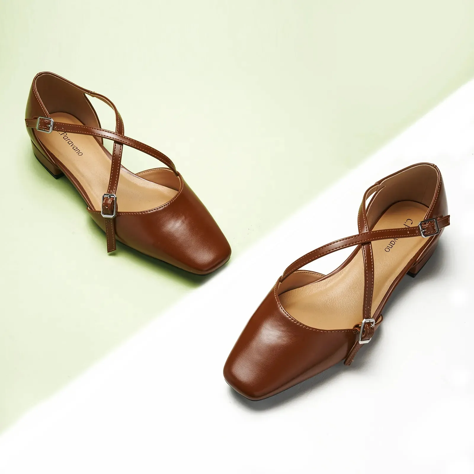 Square Toe Cross Strap SandalsAlyssa E