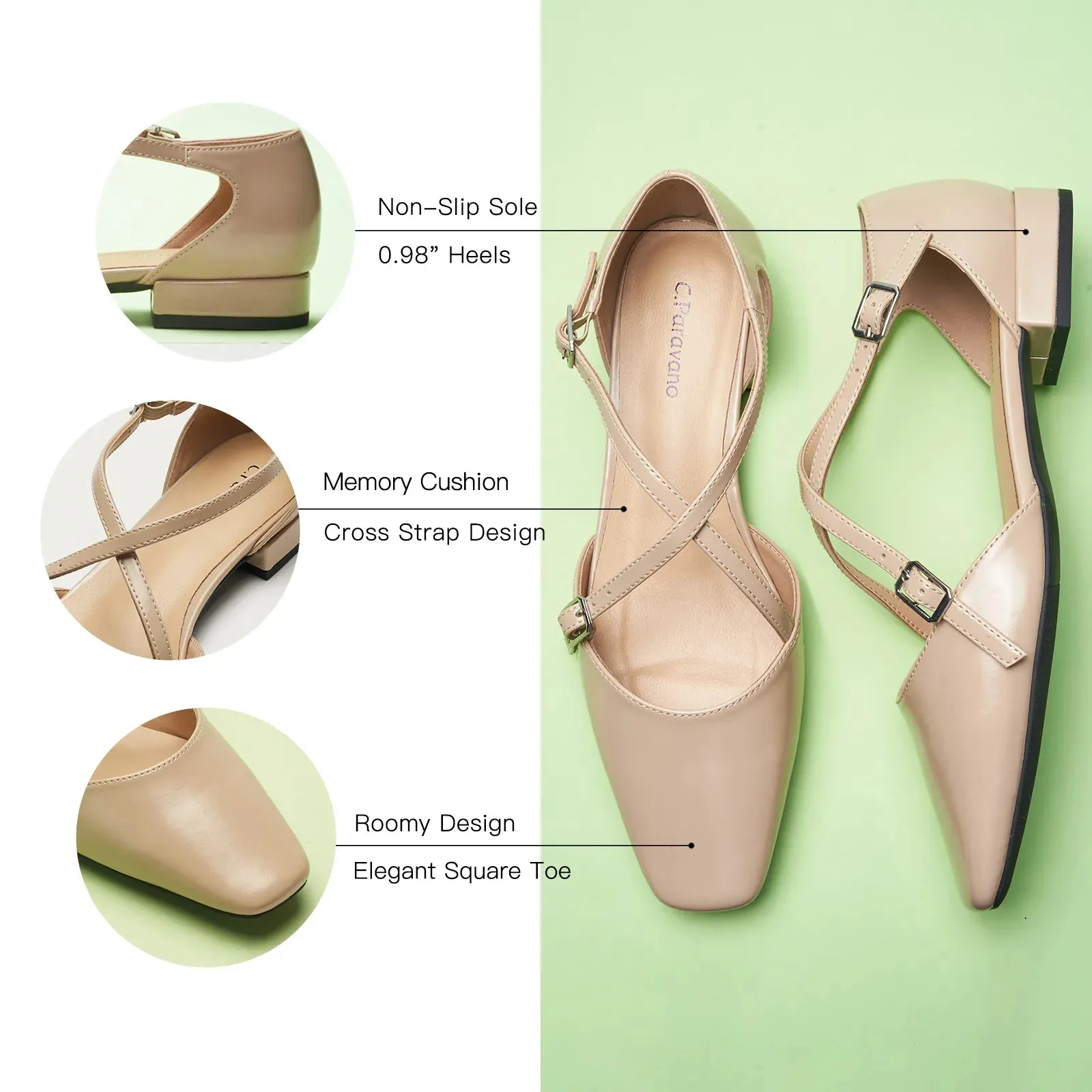 Square Toe Cross Strap SandalsAlyssa E