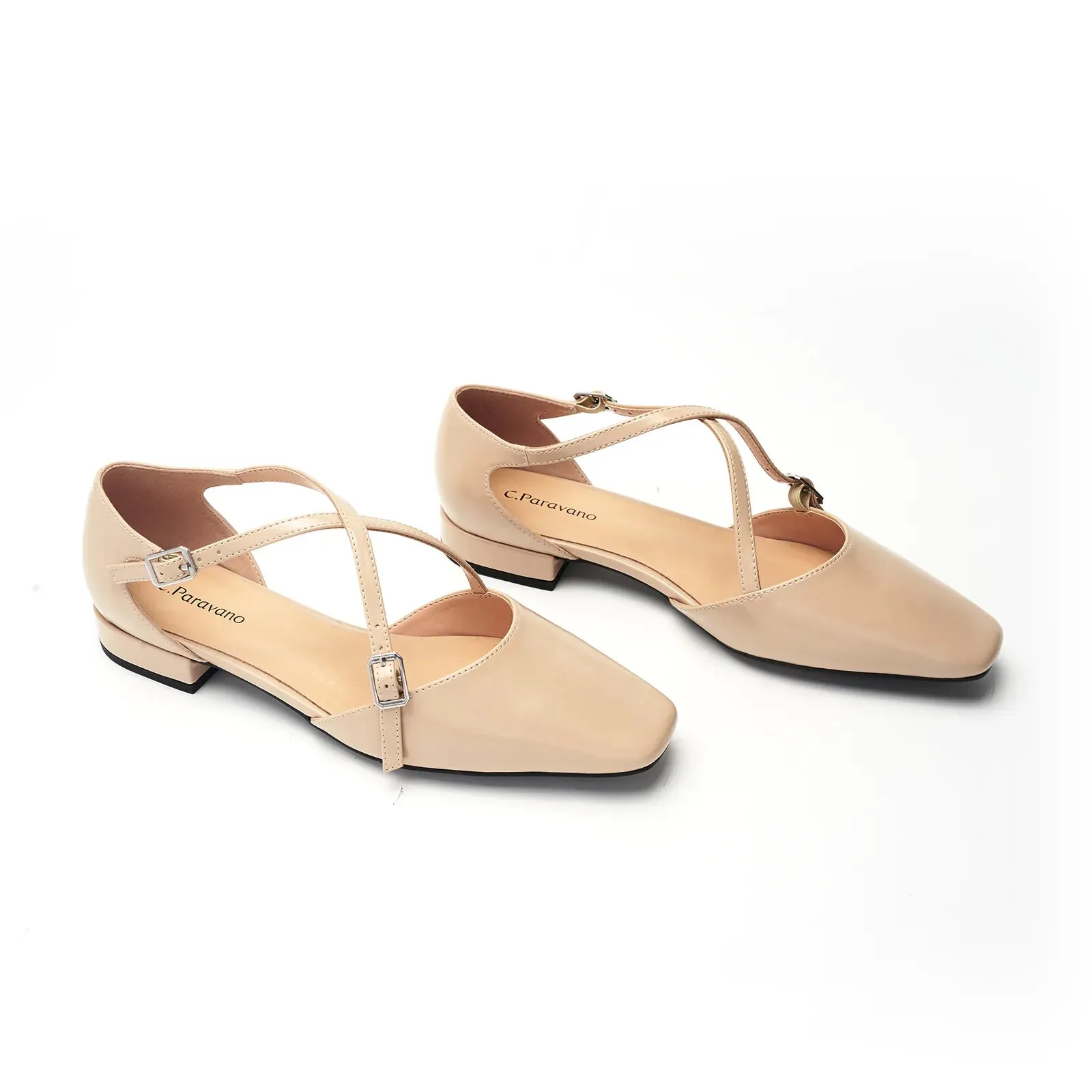 Square Toe Cross Strap SandalsAlyssa E