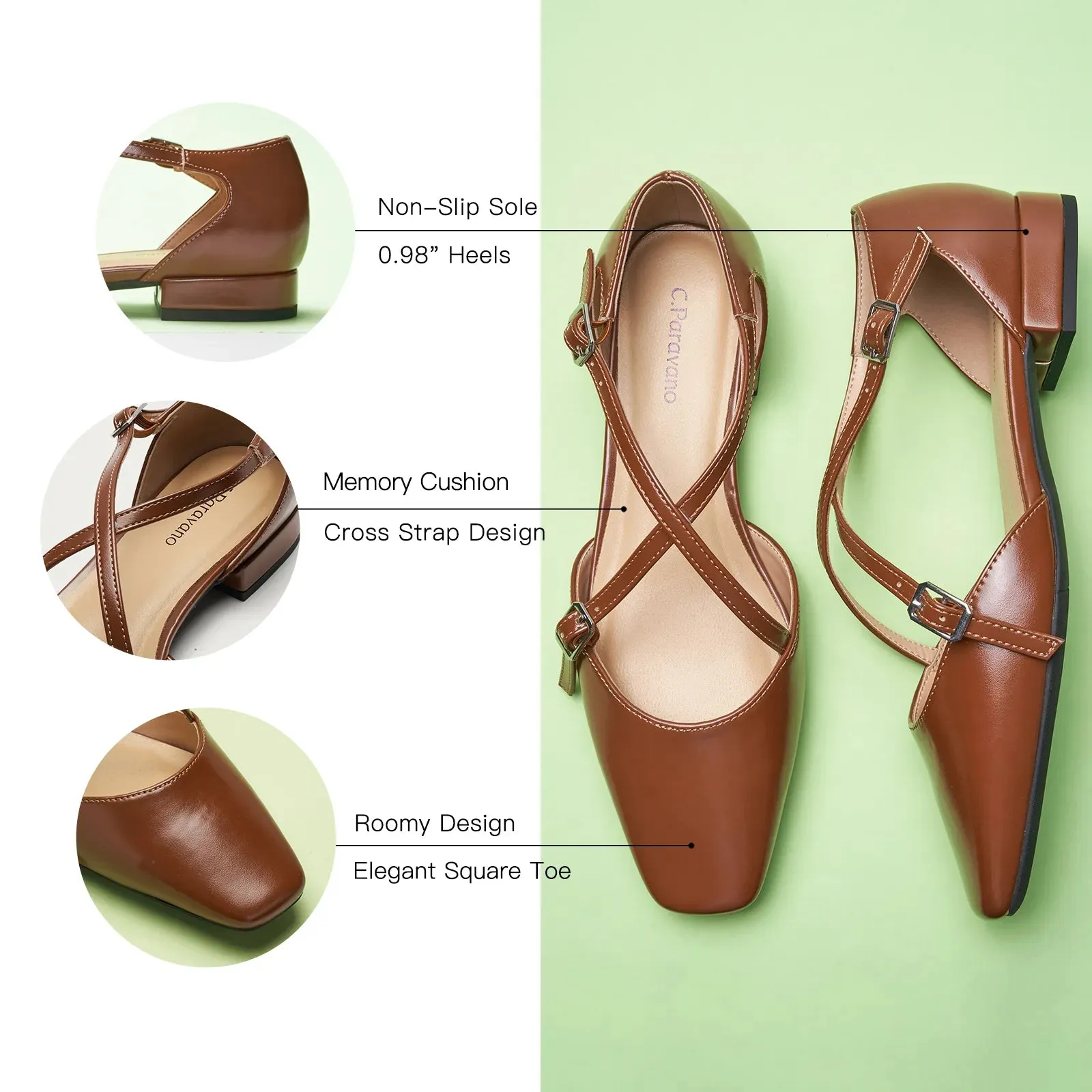 Square Toe Cross Strap SandalsAlyssa E
