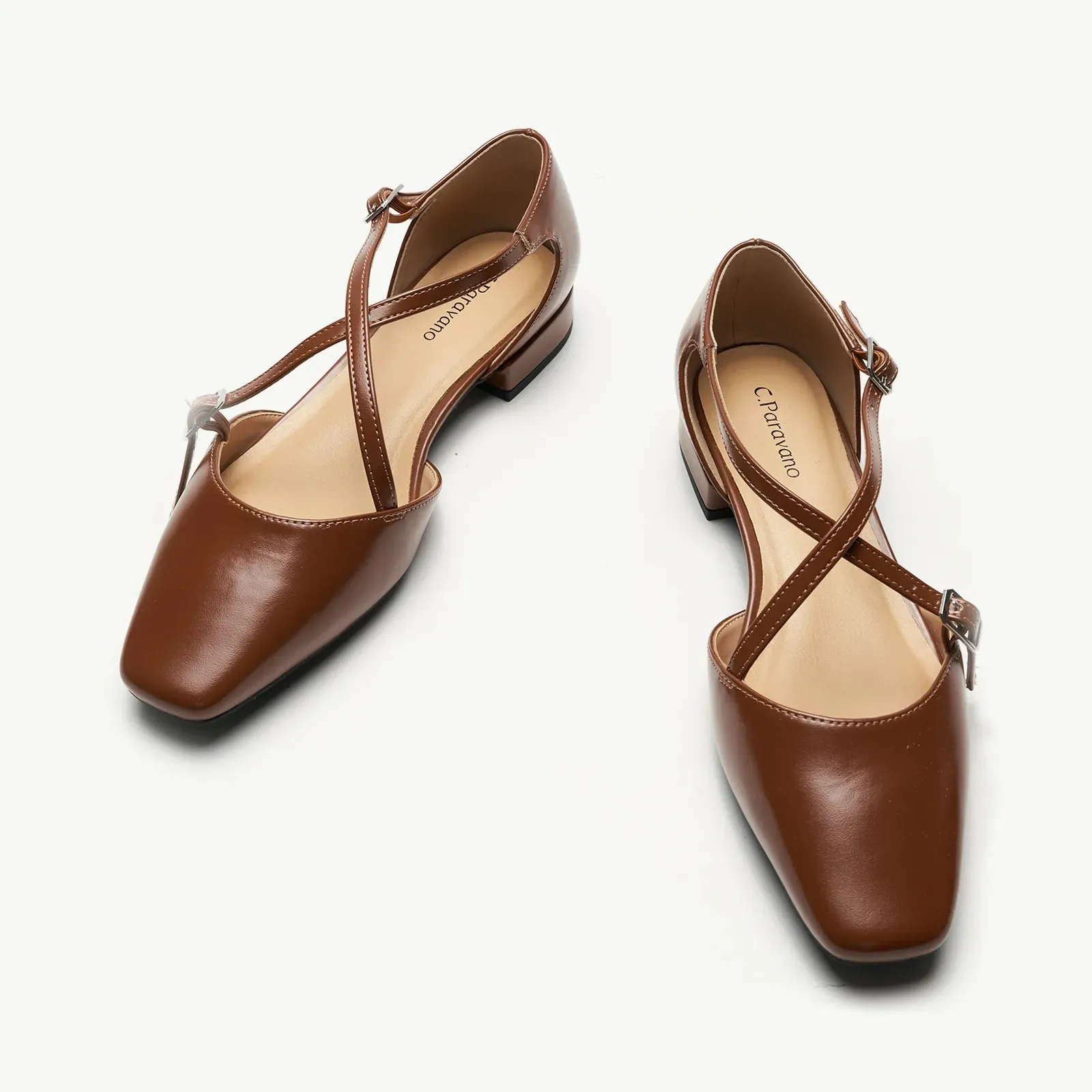 Square Toe Cross Strap SandalsAlyssa E