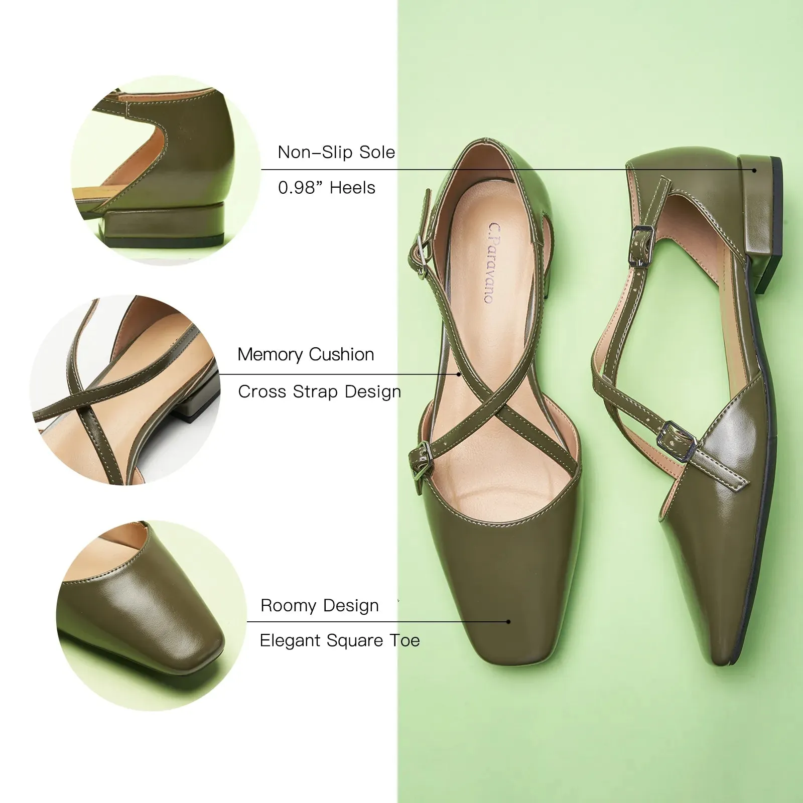 Square Toe Cross Strap SandalsAlyssa E