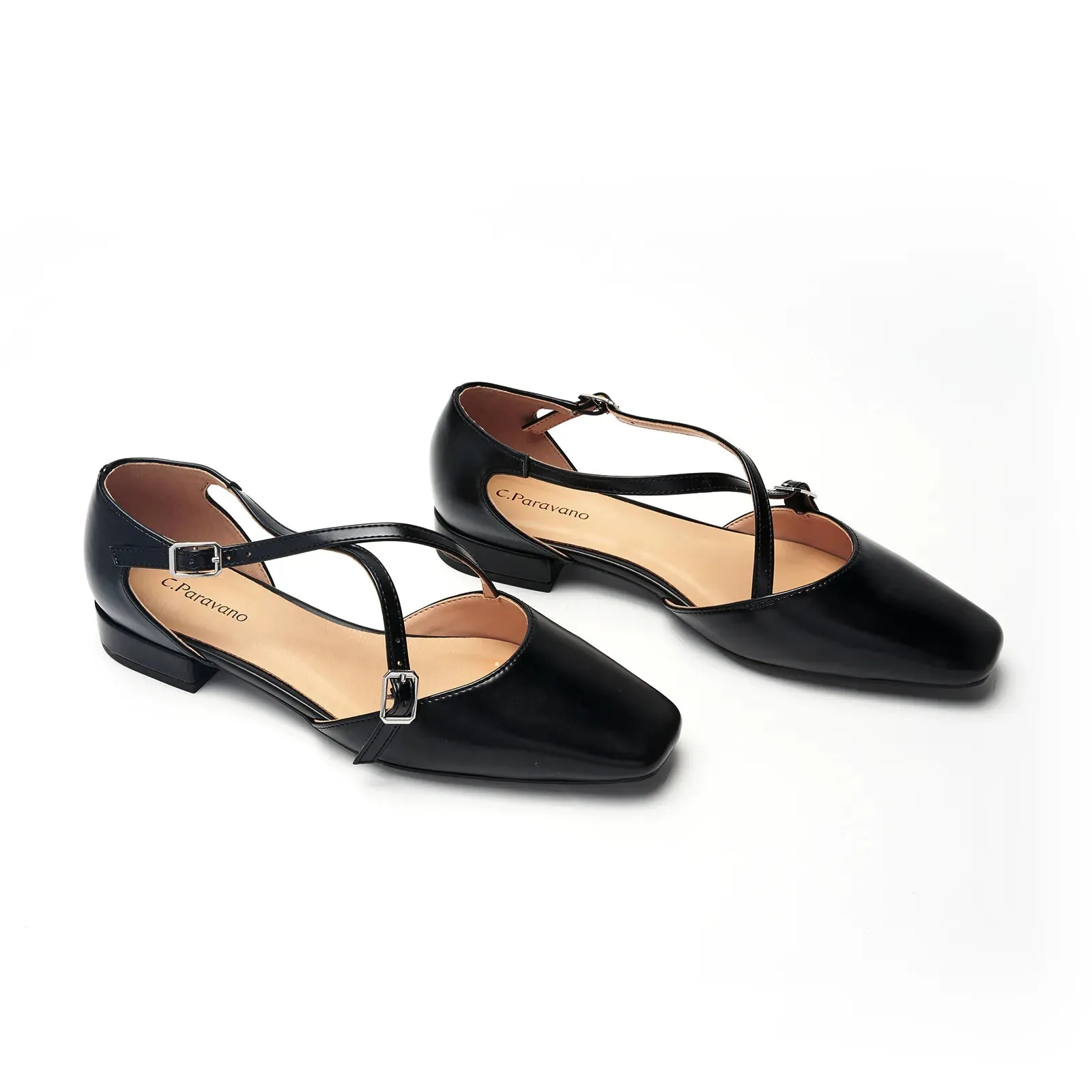 Square Toe Cross Strap SandalsAlyssa E