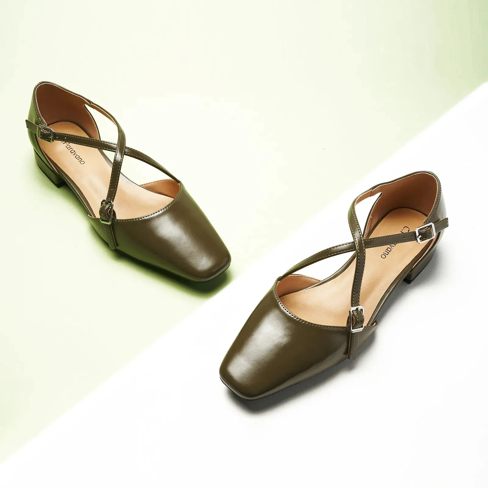 Square Toe Cross Strap SandalsAlyssa E