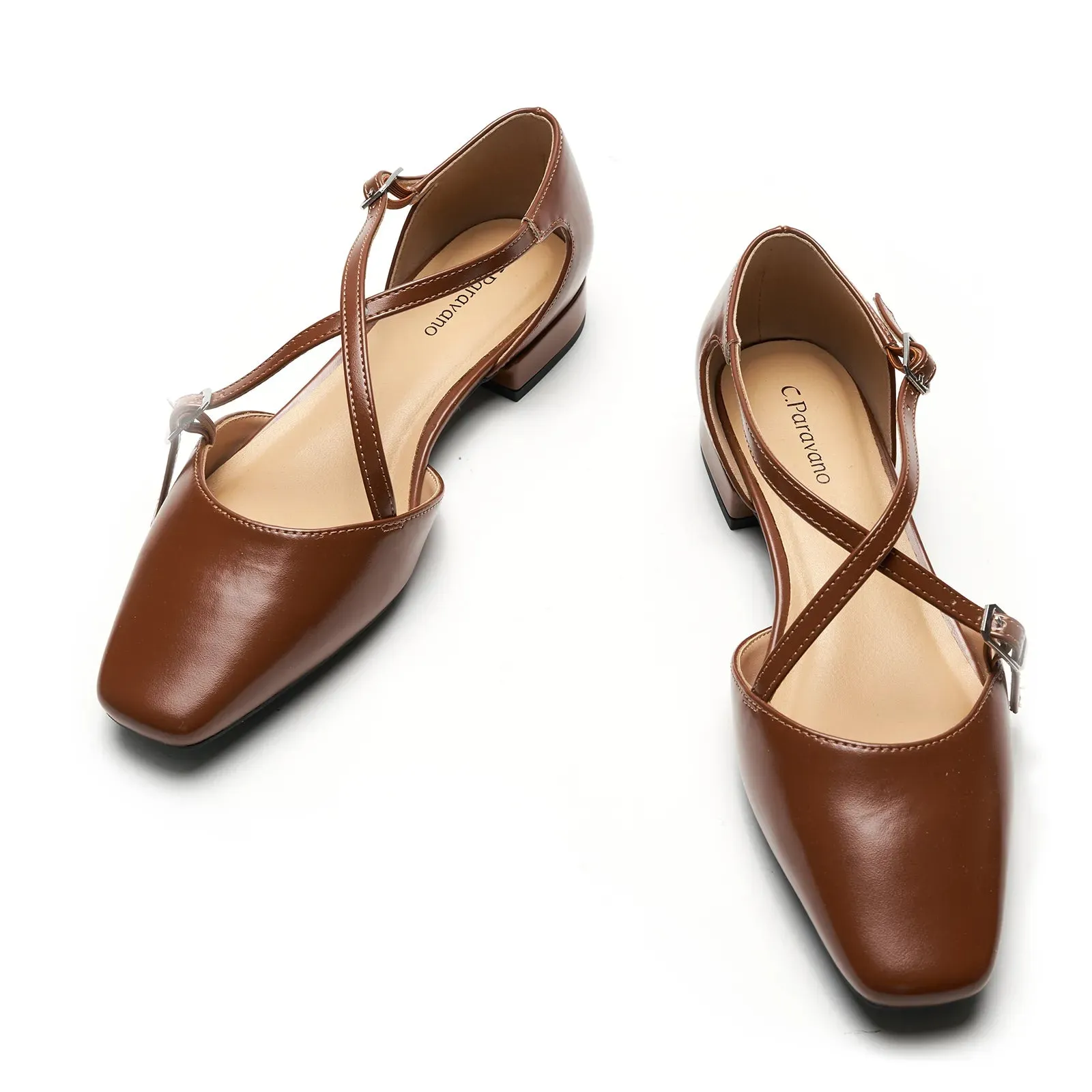 Square Toe Cross Strap SandalsAlyssa E