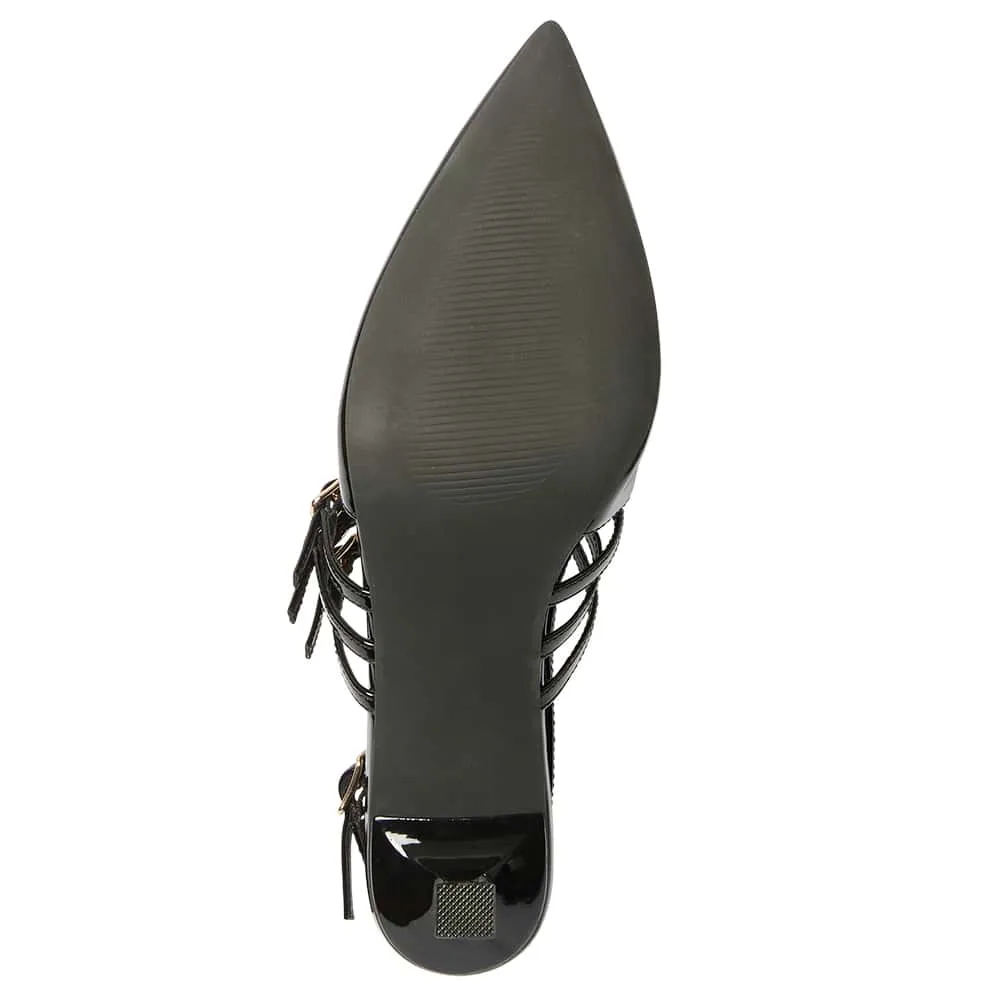 Stacey Heel in Black Patent