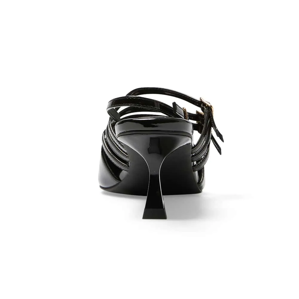 Stacey Heel in Black Patent
