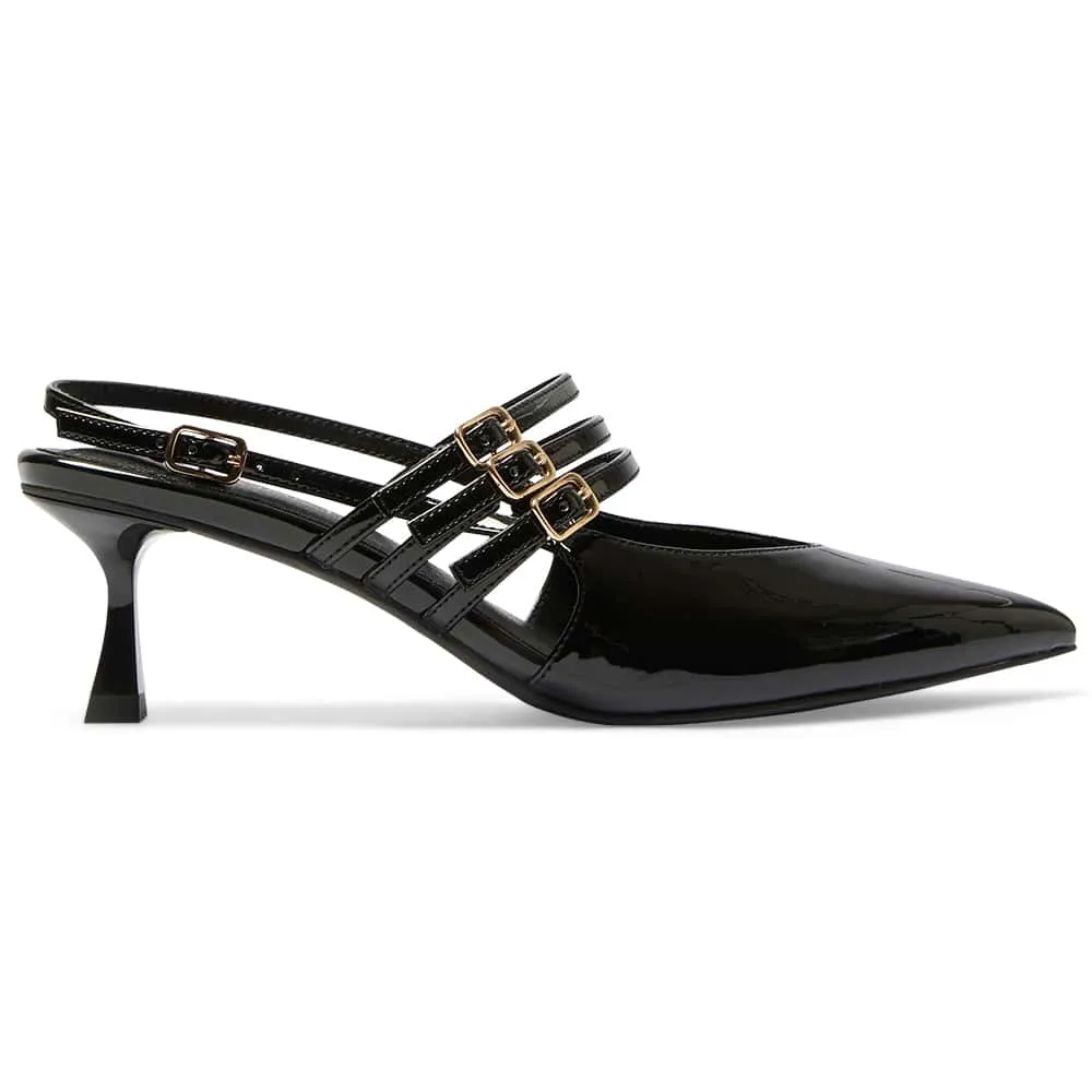 Stacey Heel in Black Patent