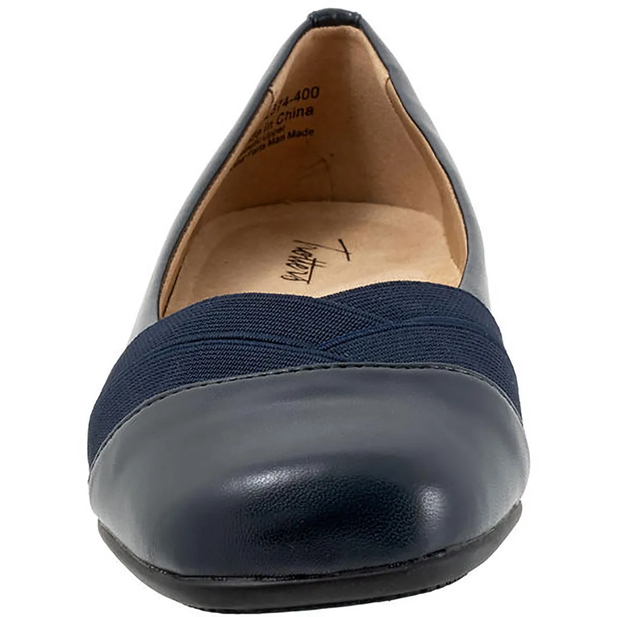 Stella Womens Faux Leather Slip-On Ballet Flats