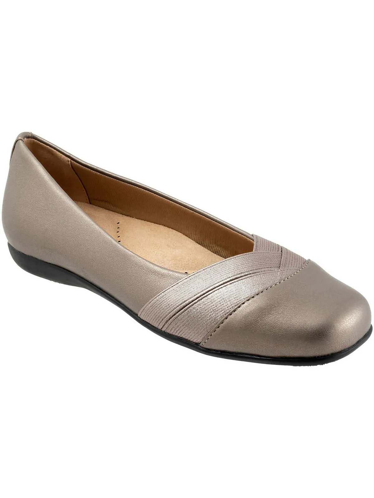 Stella Womens Faux Leather Slip-On Ballet Flats