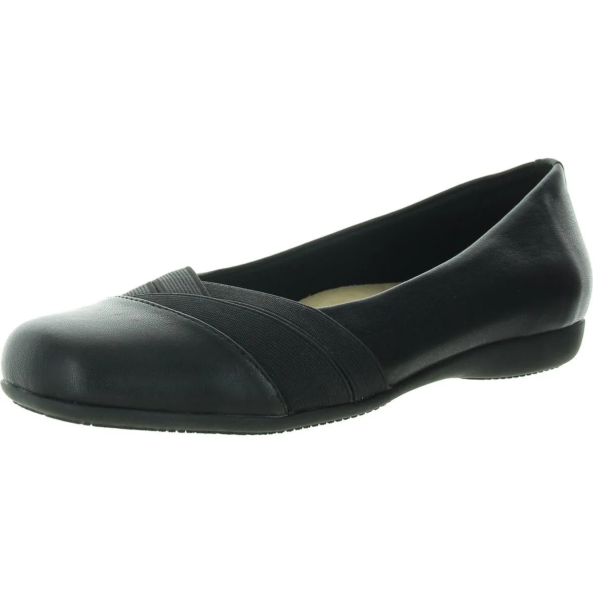 Stella Womens Faux Leather Slip-On Ballet Flats