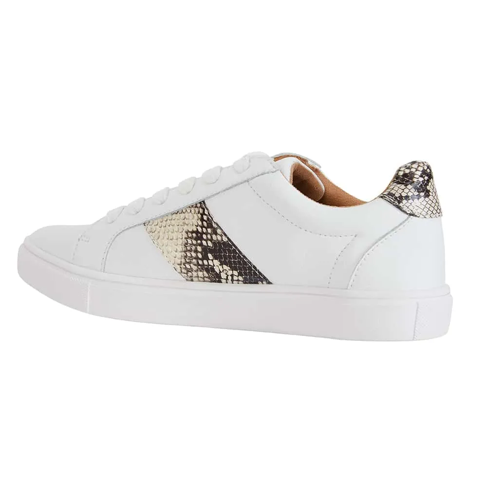 Storm Sneaker in White And Snake Print Leather