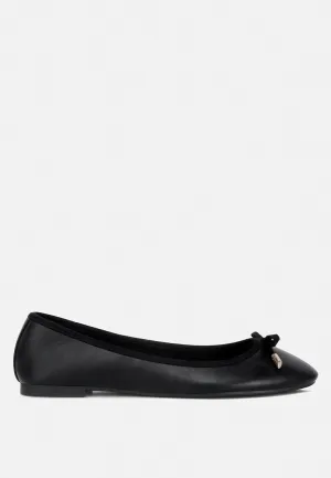 suzzy bow embellished flat ballerinas