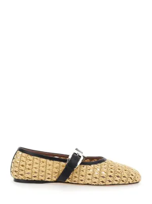Sveva' Beige Ballet Flats With Woven Design