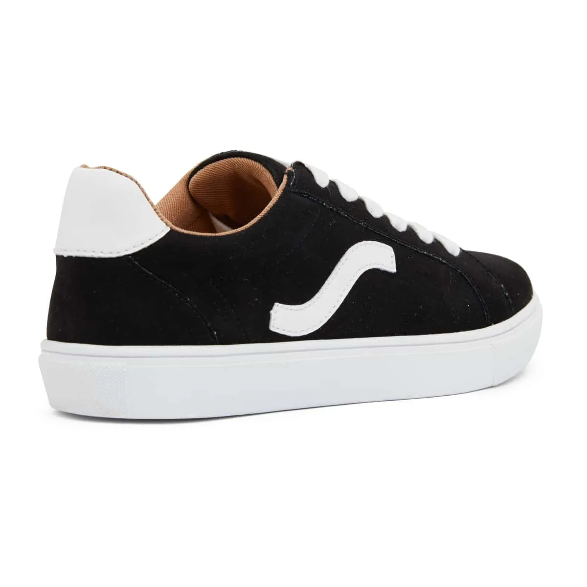 Swerve Sneaker in Black And White Suede