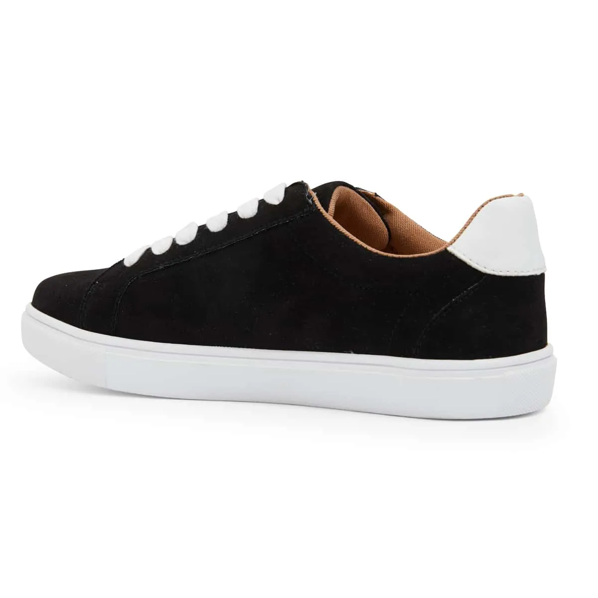 Swerve Sneaker in Black And White Suede