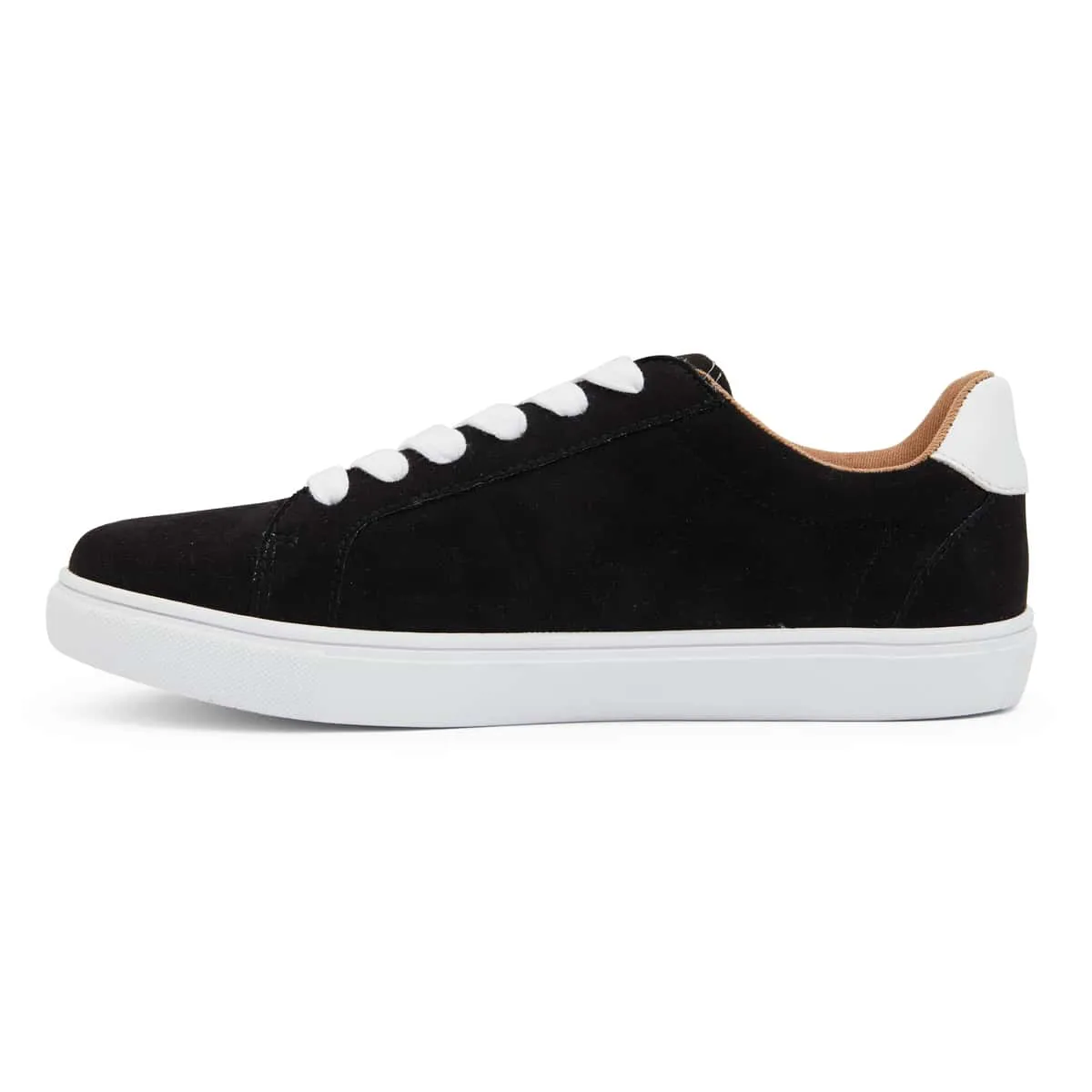 Swerve Sneaker in Black And White Suede