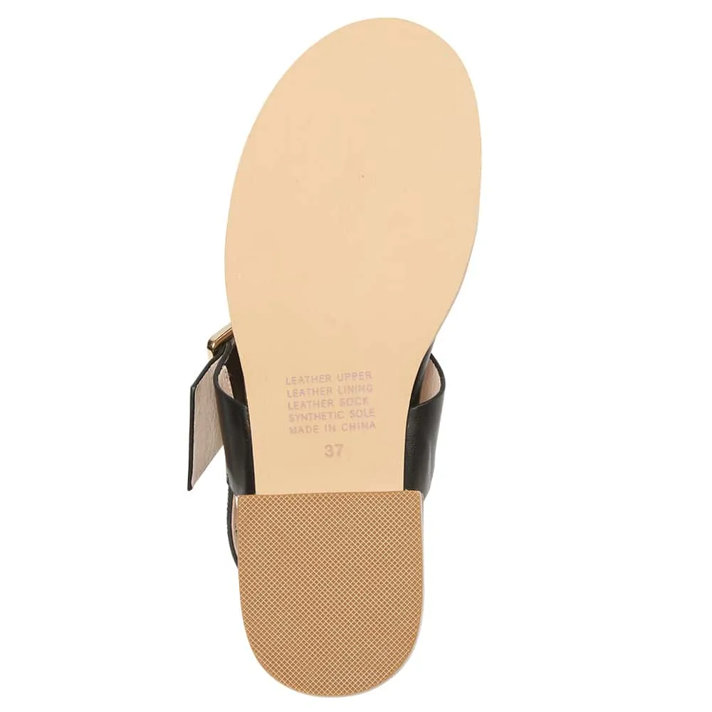 Tabatha Sandal in Black Leather