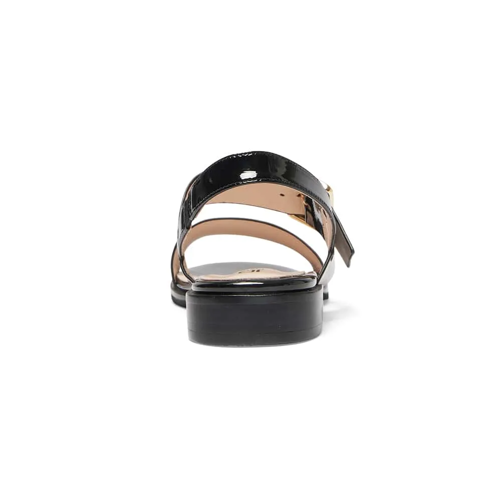 Tabatha Sandal in Black Patent