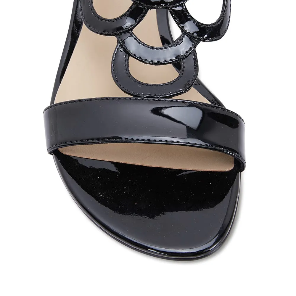 Tahiti Sandal in Black Patent