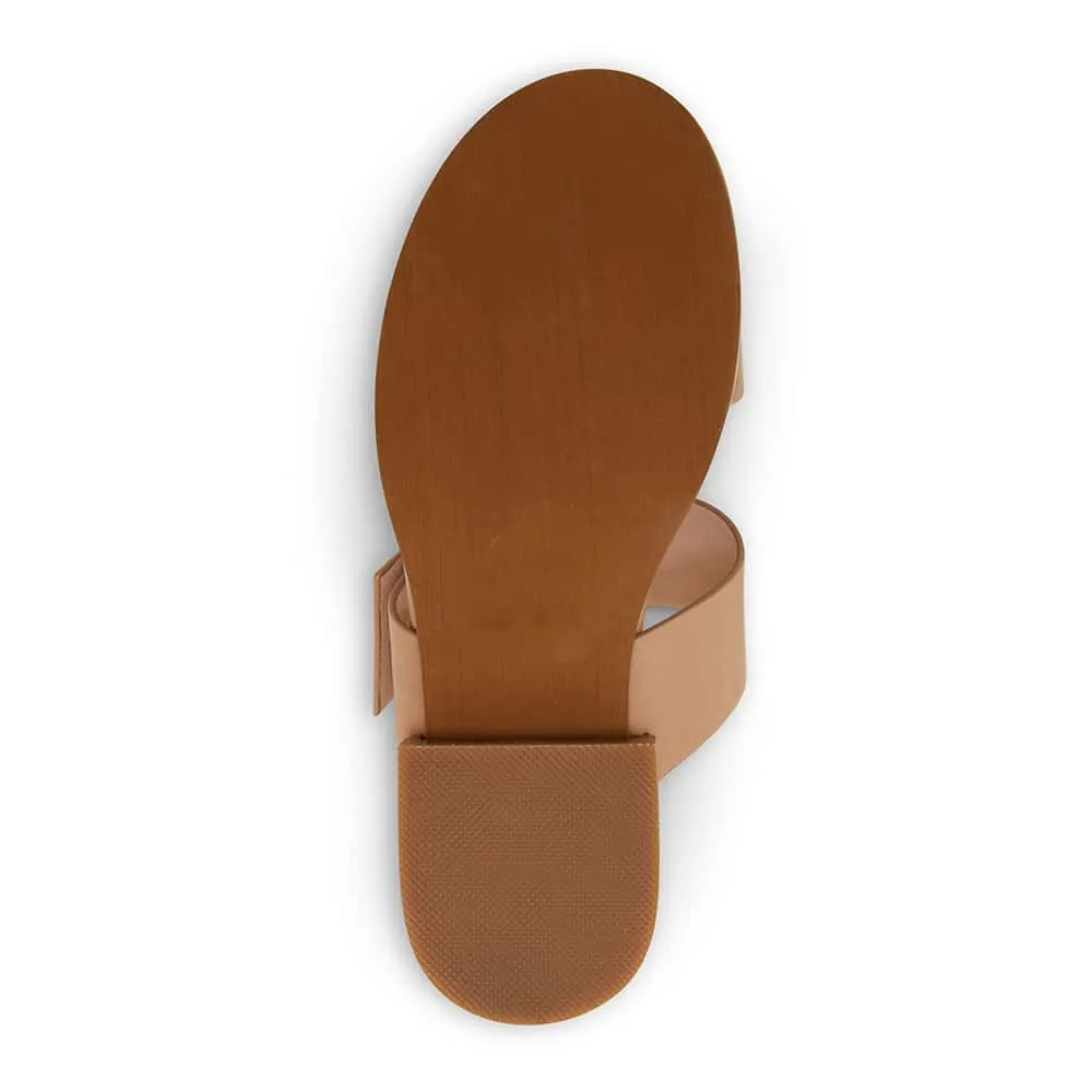 Tanya Slide in Nude Leather
