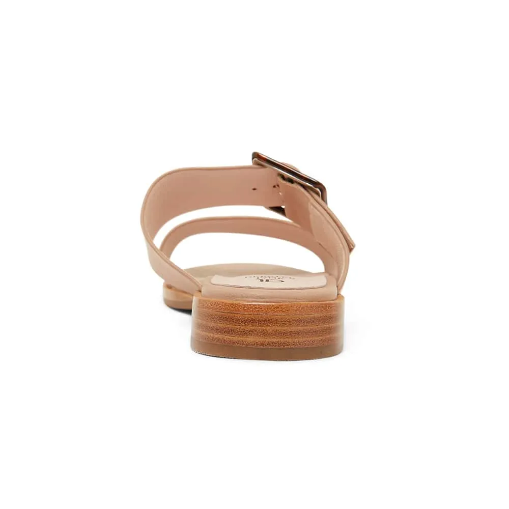 Tanya Slide in Nude Leather