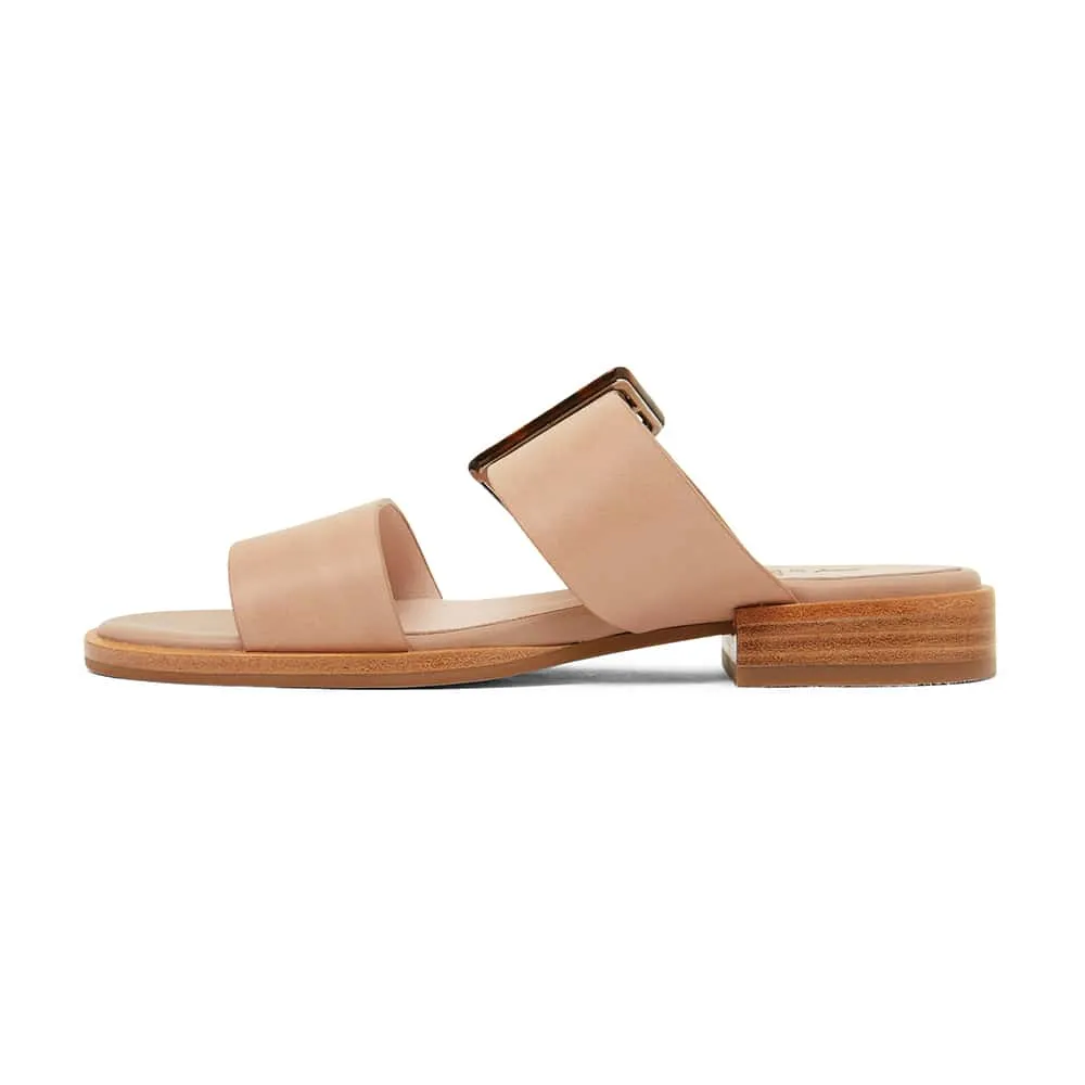 Tanya Slide in Nude Leather