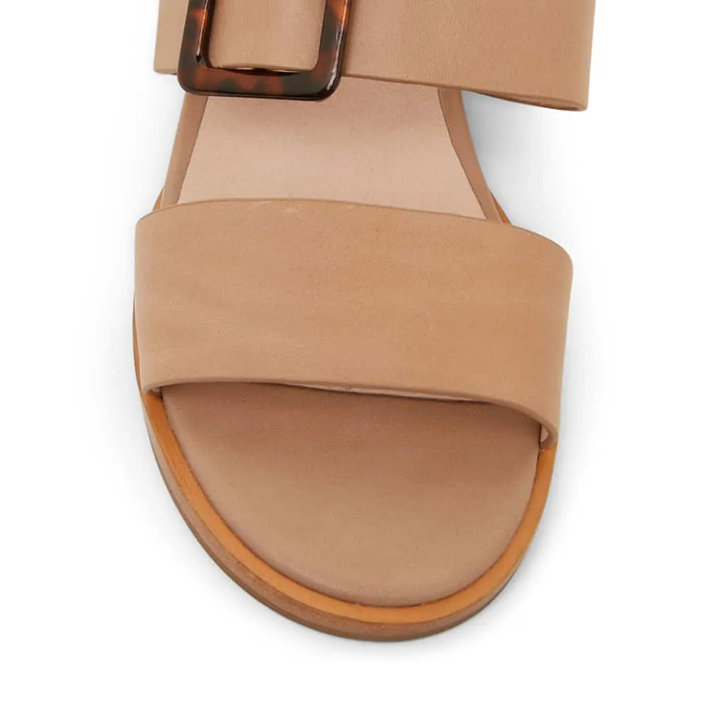 Tanya Slide in Nude Leather