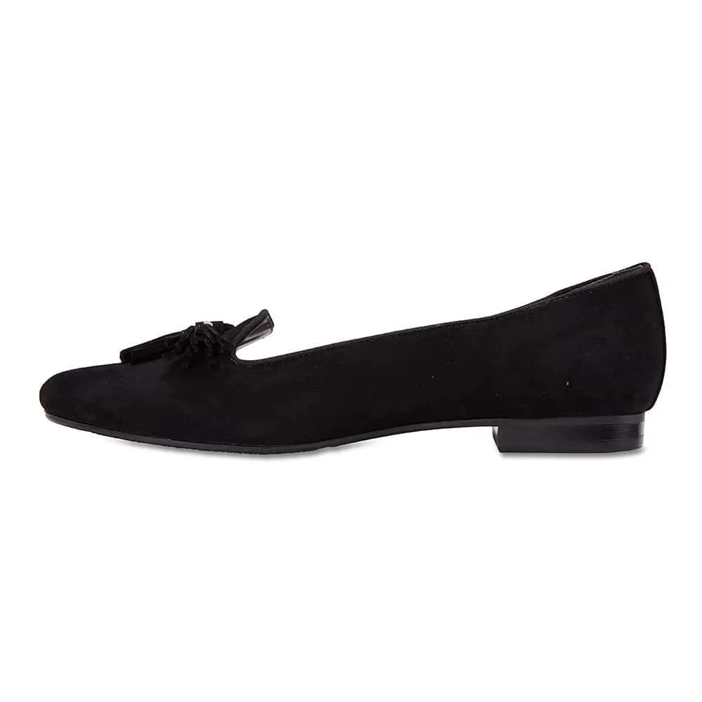Taren Loafer in Black Suede