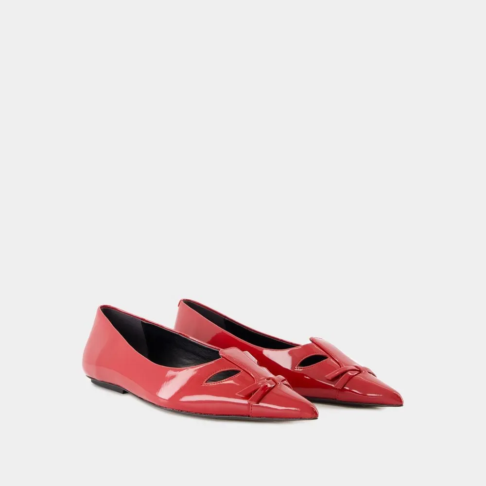 The Kat Ballerinas - Leather - Red