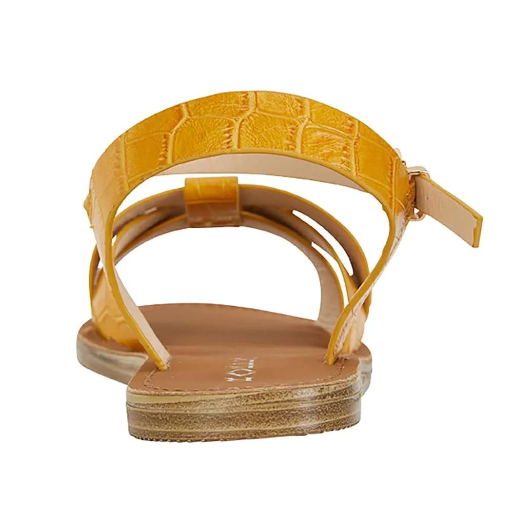Toby Sandal in Yellow Smooth