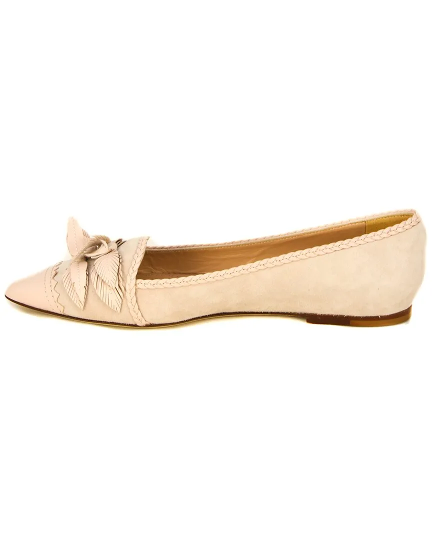 TODs Bow Suede Ballet Flat