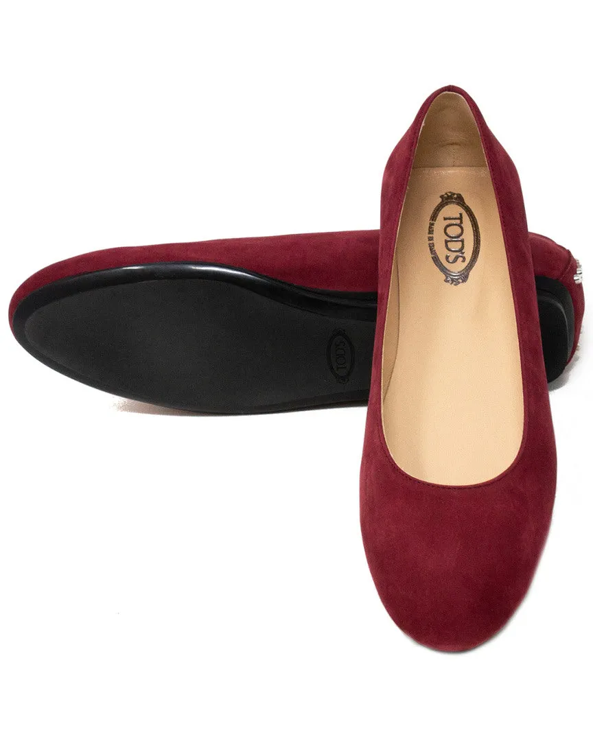 TODs Suede Ballerina Flat