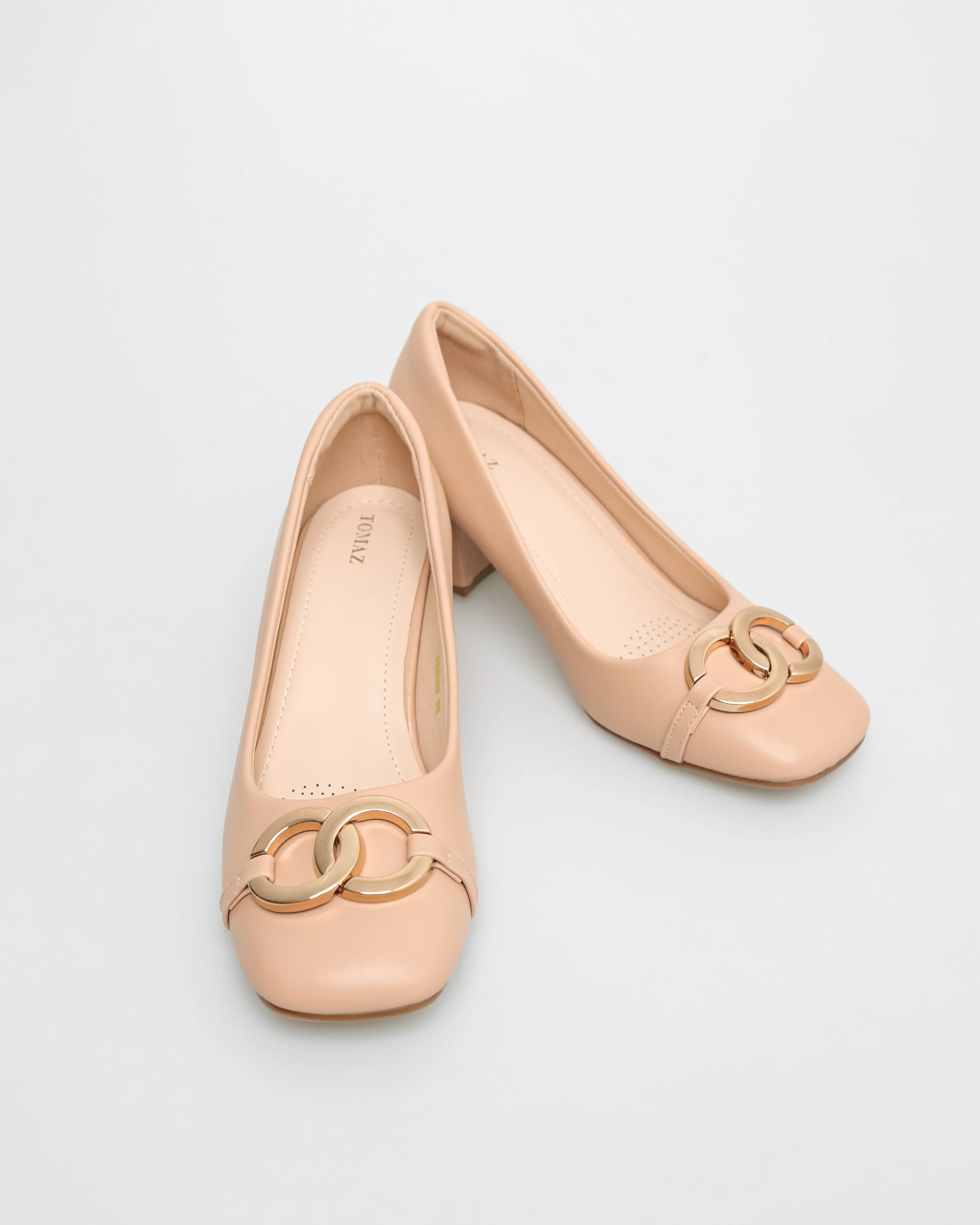 Tomaz NN209 Ladies Crossed-Chain Buckle Heels