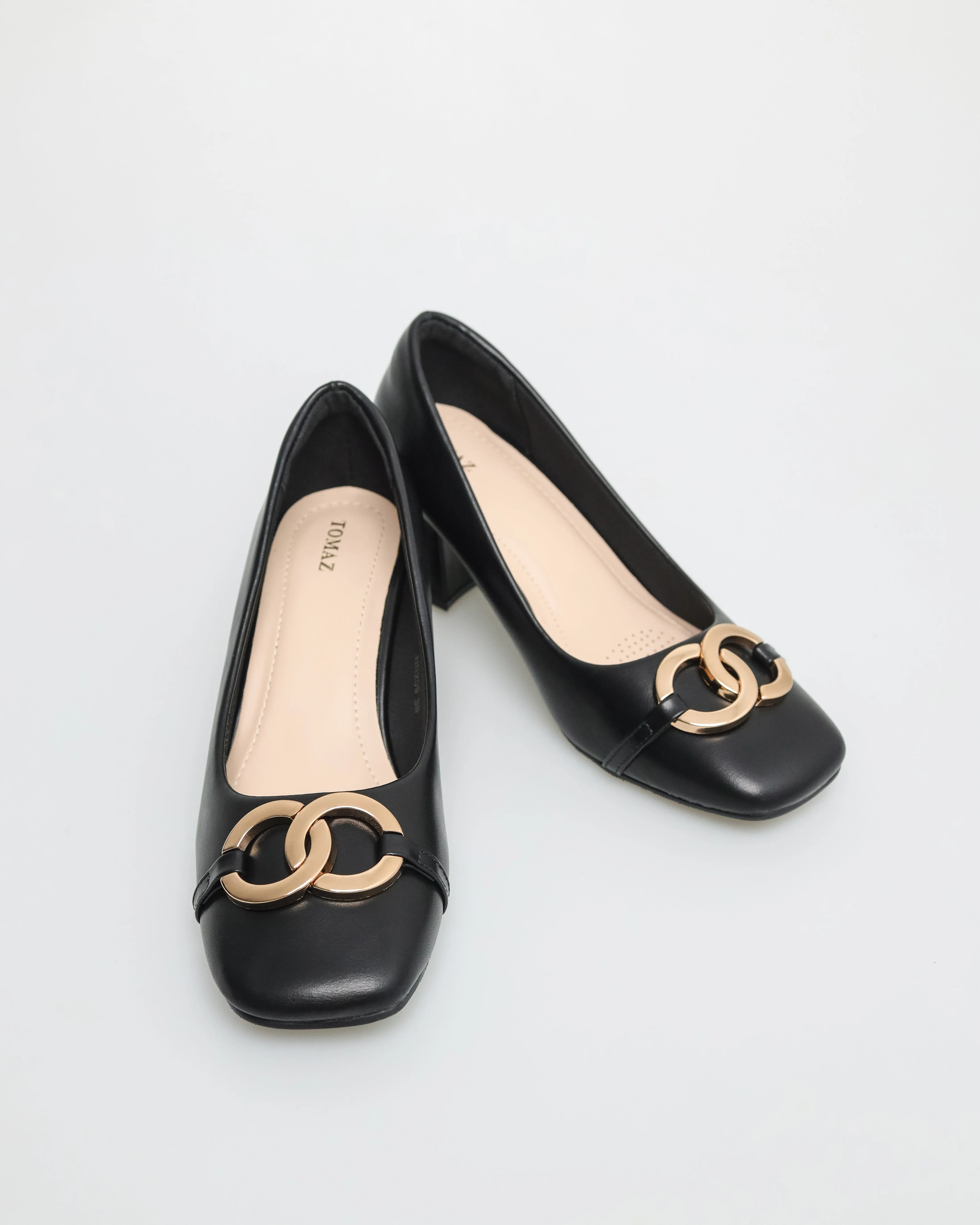 Tomaz NN209 Ladies Crossed-Chain Buckle Heels