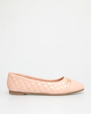 Tomaz NN251 Ladies Buckle Detail Quilted Flats