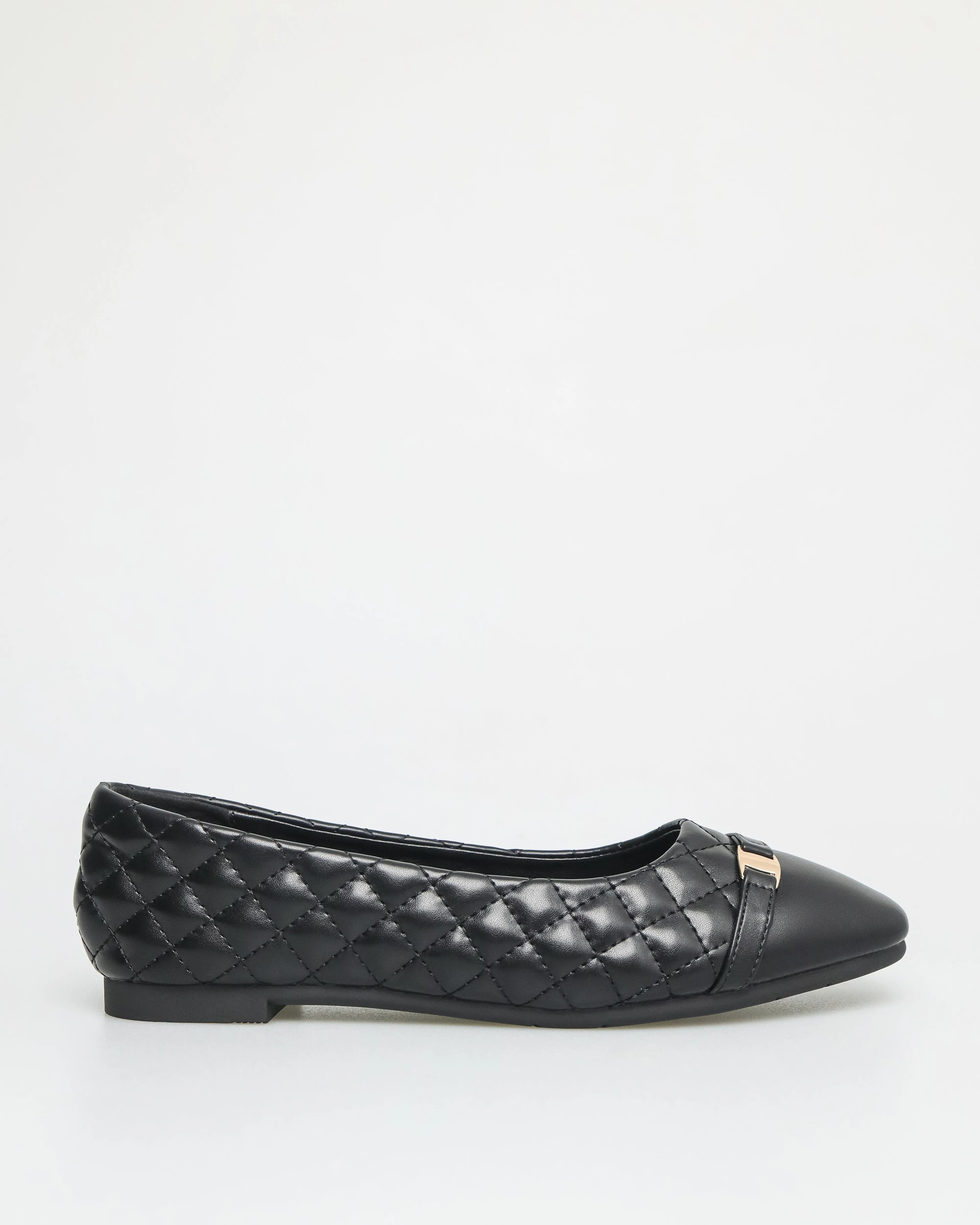 Tomaz NN251 Ladies Buckle Detail Quilted Flats