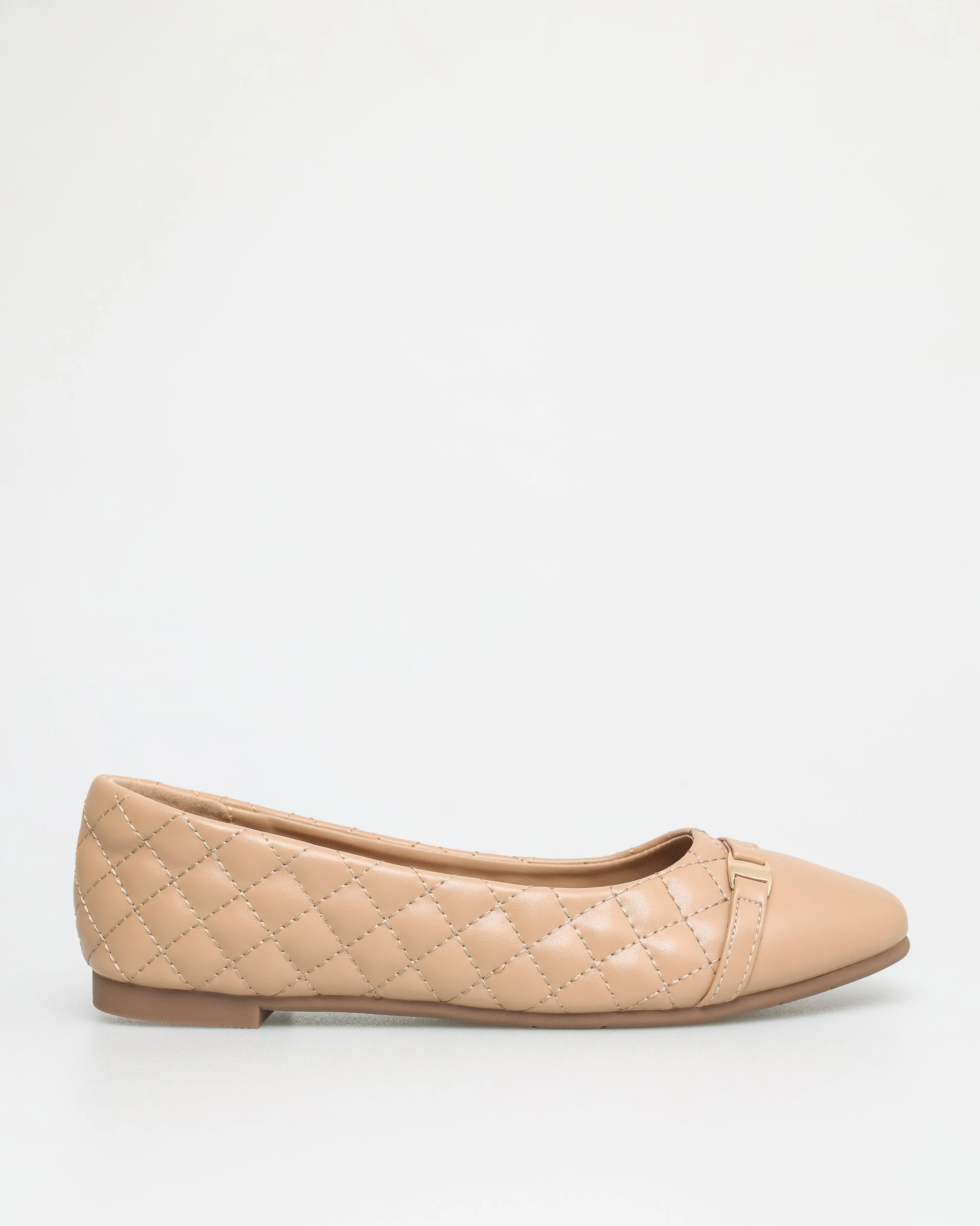Tomaz NN251 Ladies Buckle Detail Quilted Flats