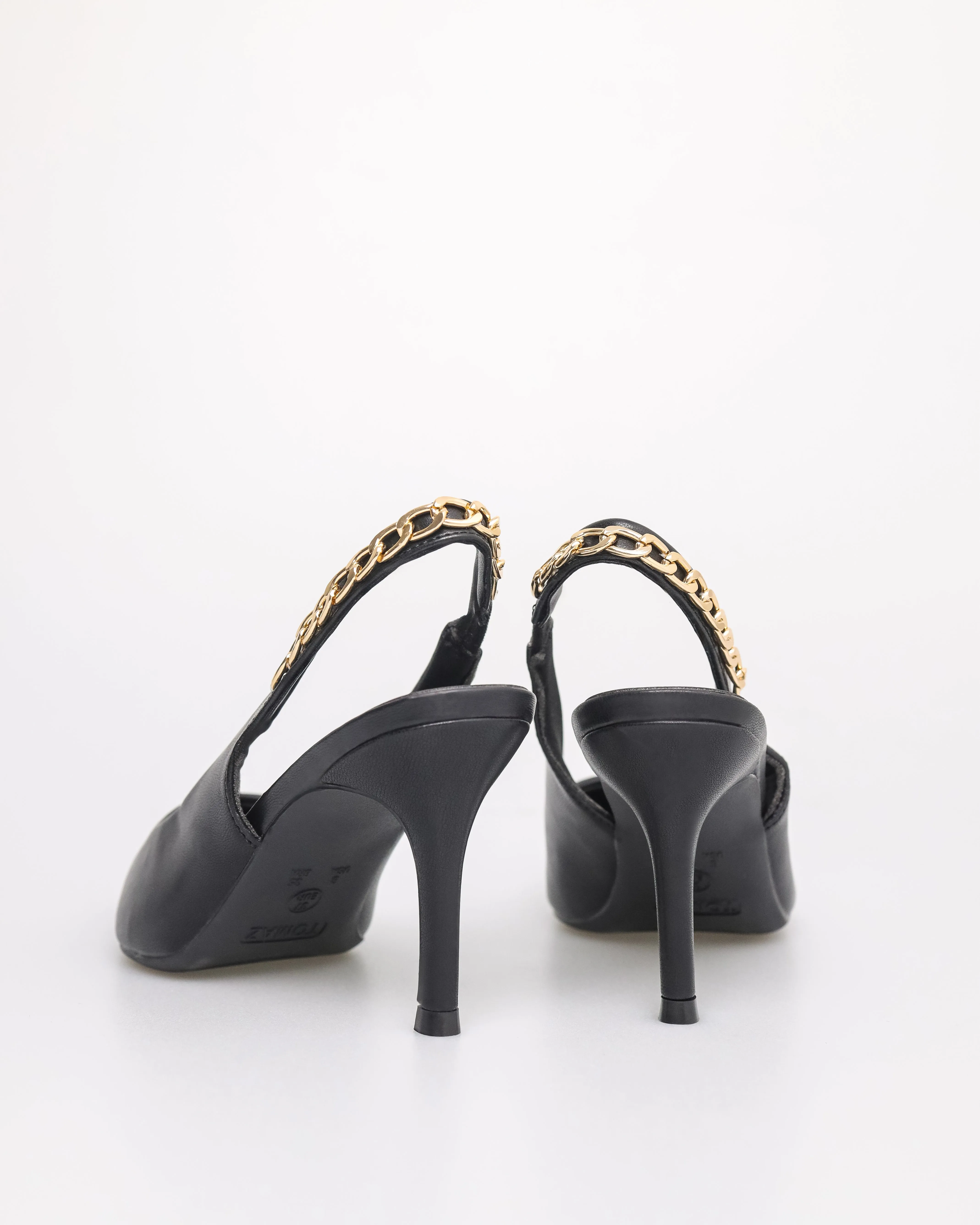 Tomaz NN355 Ladies Pointy Gold Chain Slingback Heels