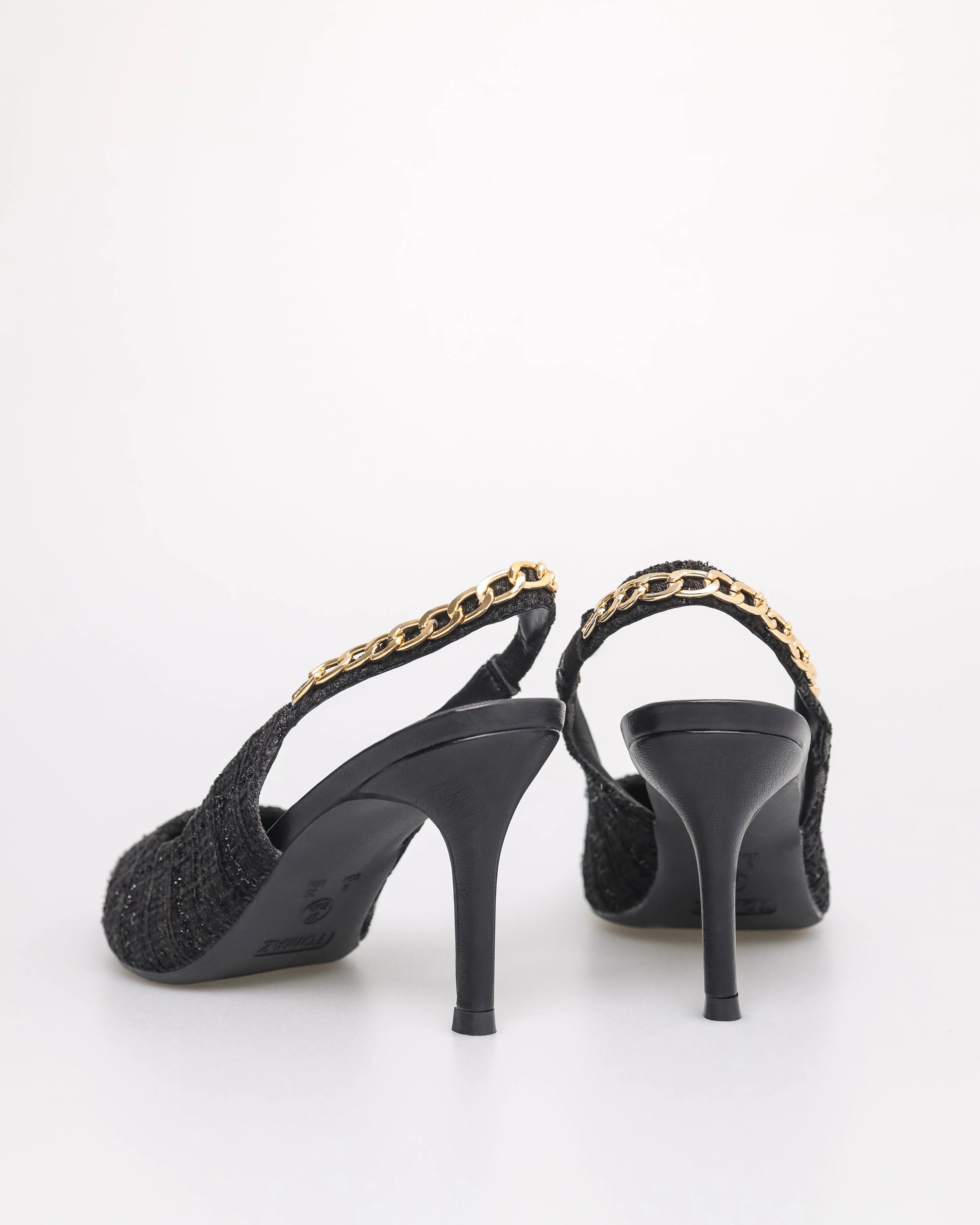 Tomaz NN355 Ladies Pointy Gold Chain Slingback Heels