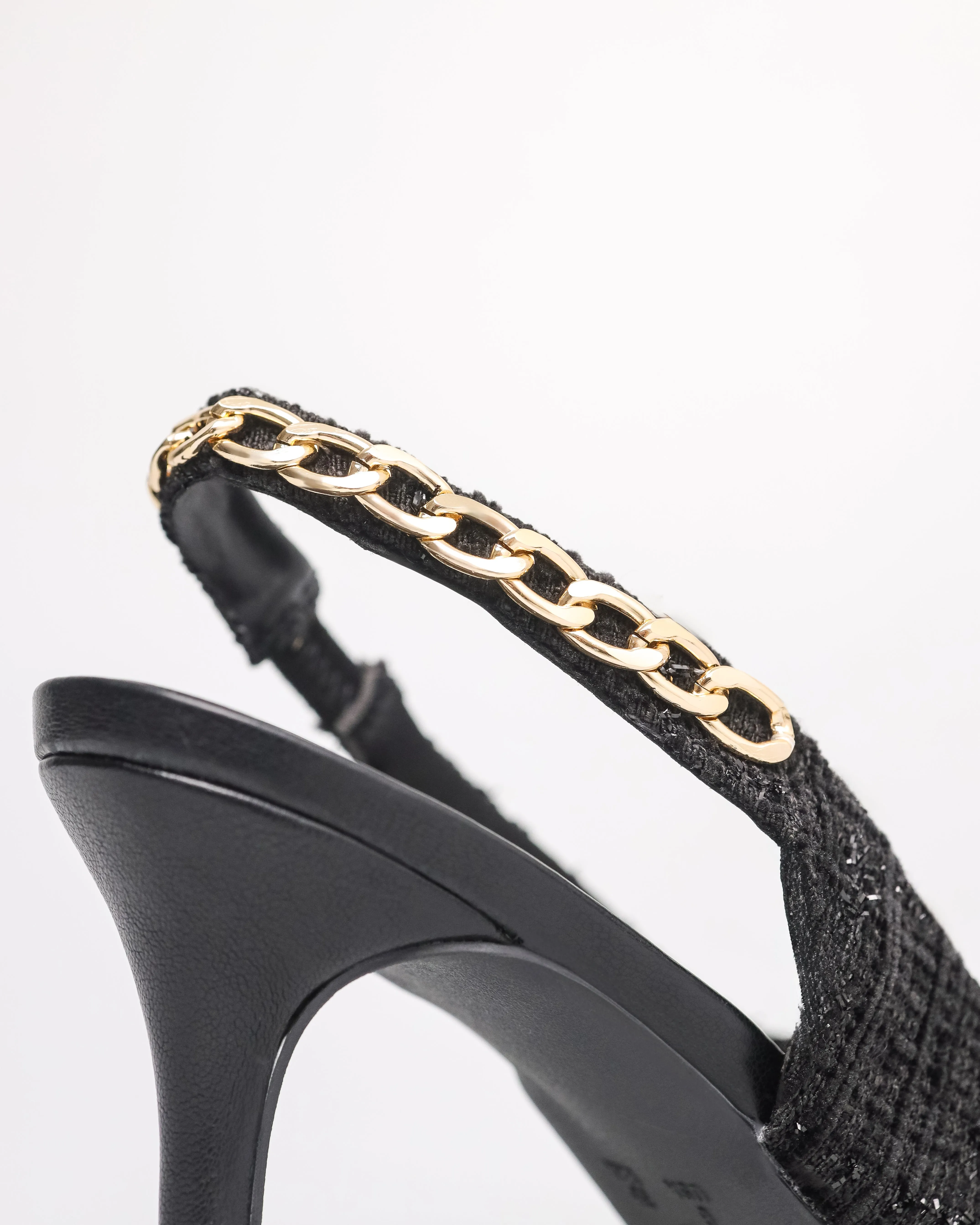 Tomaz NN355 Ladies Pointy Gold Chain Slingback Heels